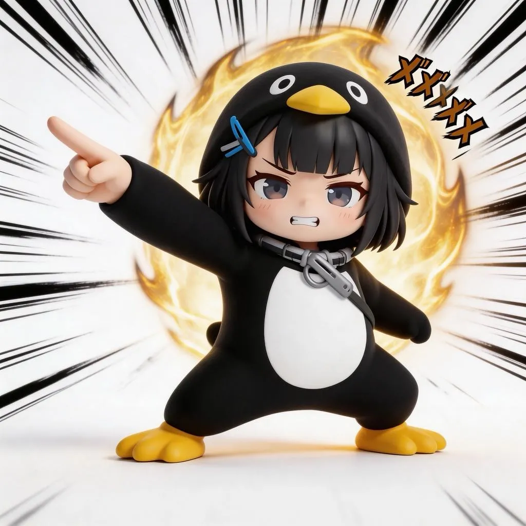 AI-generated gugugaga penguin: JOJO Dramatic Pose