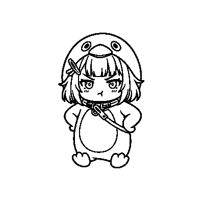 Endmin Pouting — coloring page line art (Endmin haciendo puchero)