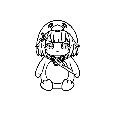 Endmin Sitting Down — coloring page line art (Endmin sentado)