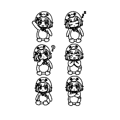 Endmin Sticker Cut-Out Sheet — coloring page line art (Hoja de stickers recortables de Endmin)