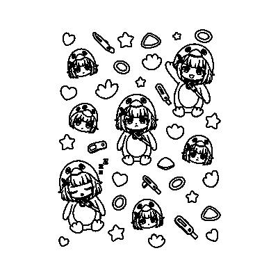Endmin Pattern Icons Sheet — coloring page line art (Hoja de iconos de patrones de Endmin)