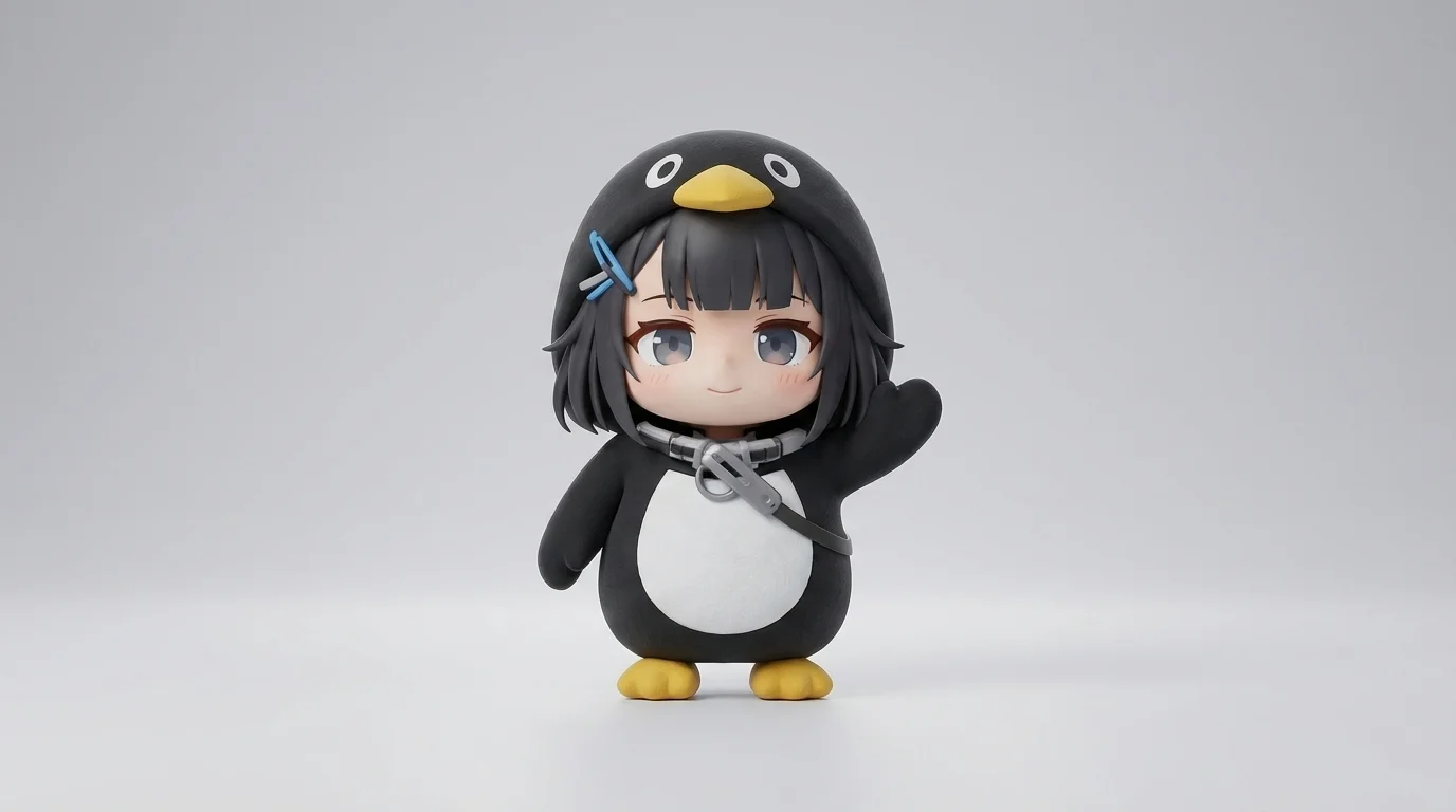 Gugugaga Penguin PNG — character waving